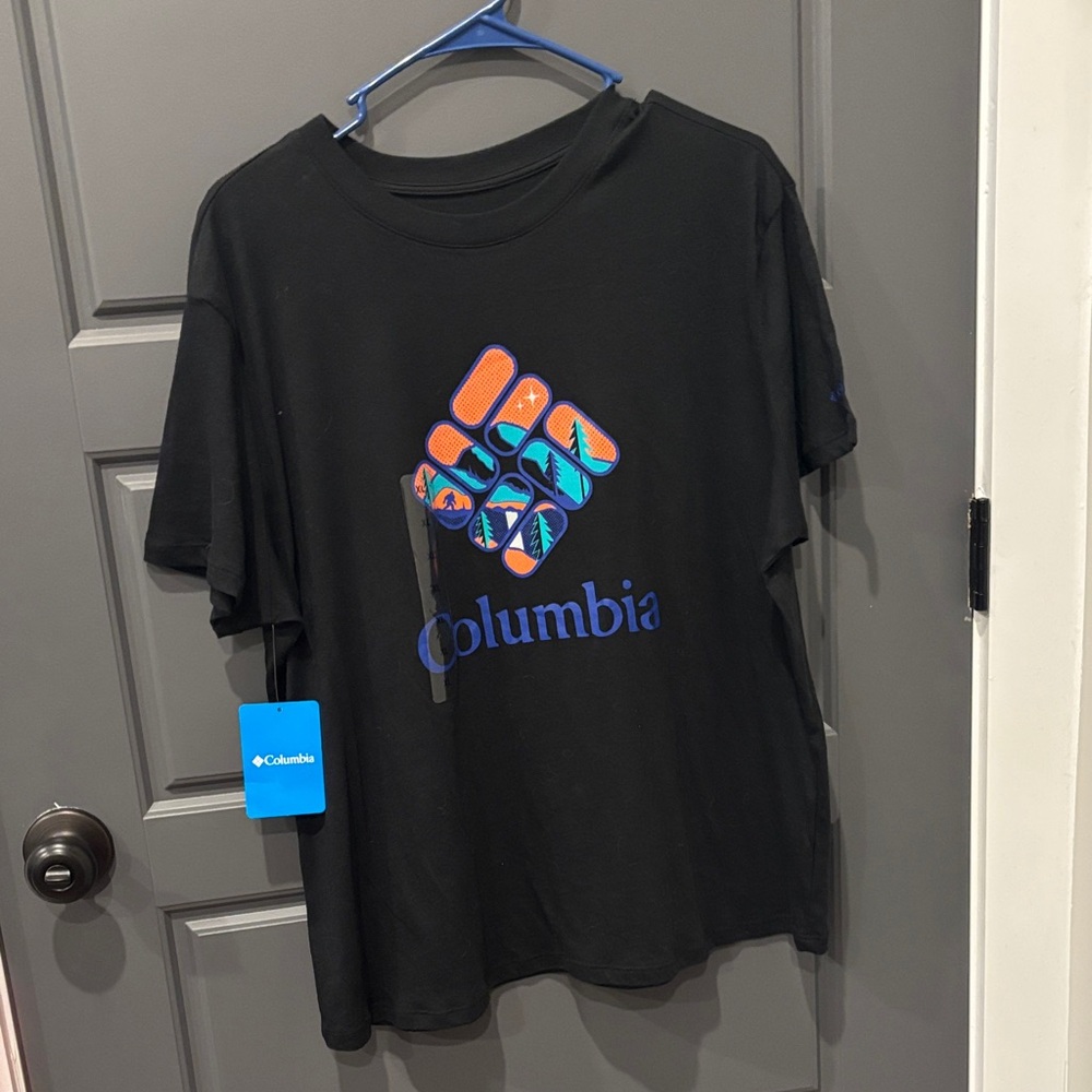 Columbia Black Tee with Vibrant Logo
